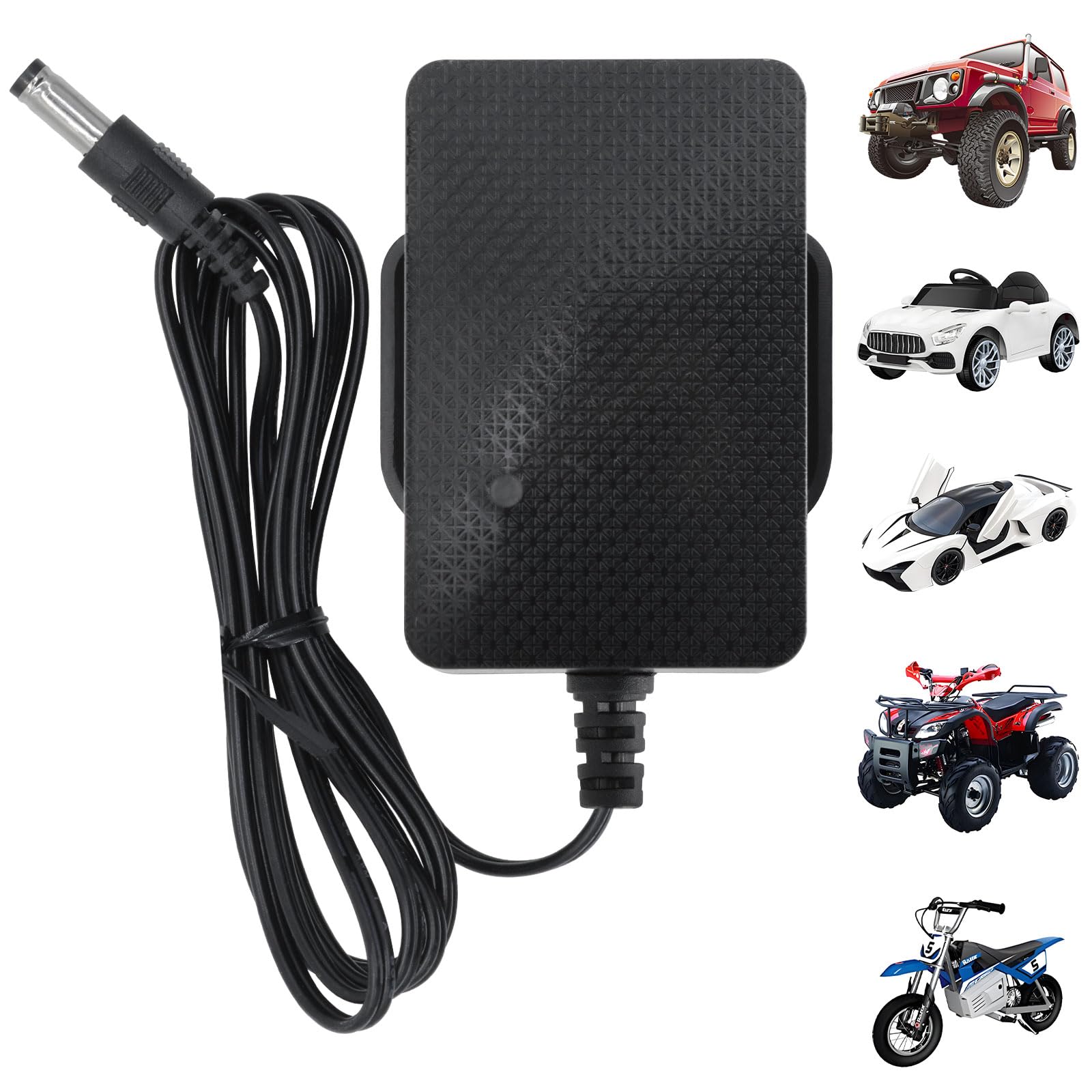 Tosiicop 24V Battery Charger for Kids Quad Bikes-24Volt 1000mA Chargers for Ride on Toys Car-Universal Power Adapter for Childs Electric Car Suit for Motorbike SUV Sports Car ATV Scooter