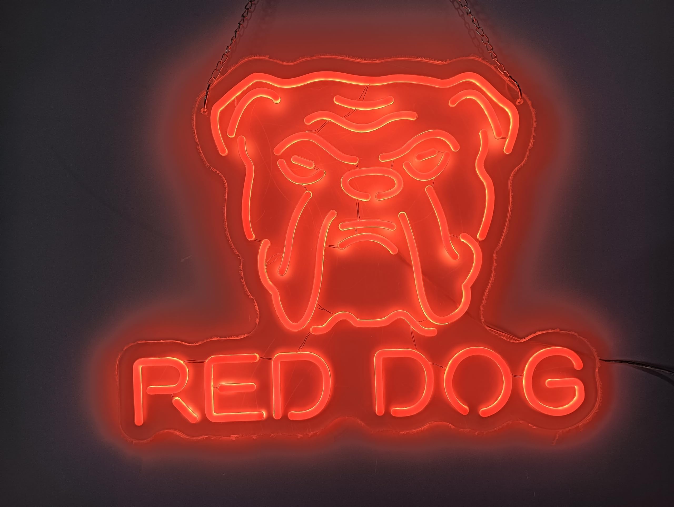 DesungNew 20""x16"" Red Dog Beer Neon Sign Man Cave Sports Bar Pub Beer LED Neon Light Lamp CX145