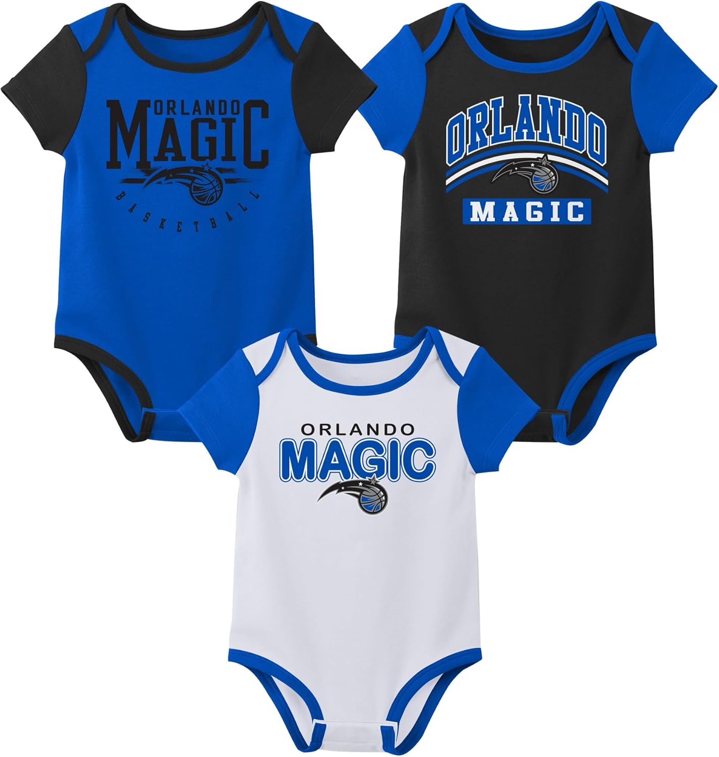 Outerstuff NBA Teams Newborn Baby and Infant Short Sleeve Bodysuit Variety 3-Pack (0-18m)