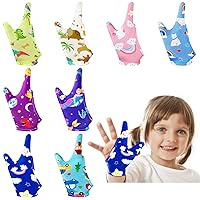 Vista 1 de Janmercy 16 Piezas Protector para Dejar de Chuparse el Dedo para Niños Guantes Masticables Transpirables Protector de Pulgar para Morderse las Uñas