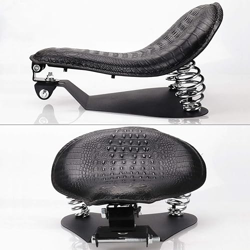 Miniatura 2 de LKV Asiento de motocicleta de 13.38 pulgadas con kit de accesorios de montaje para base de asiento, asientos de bobber personalizados para Harley