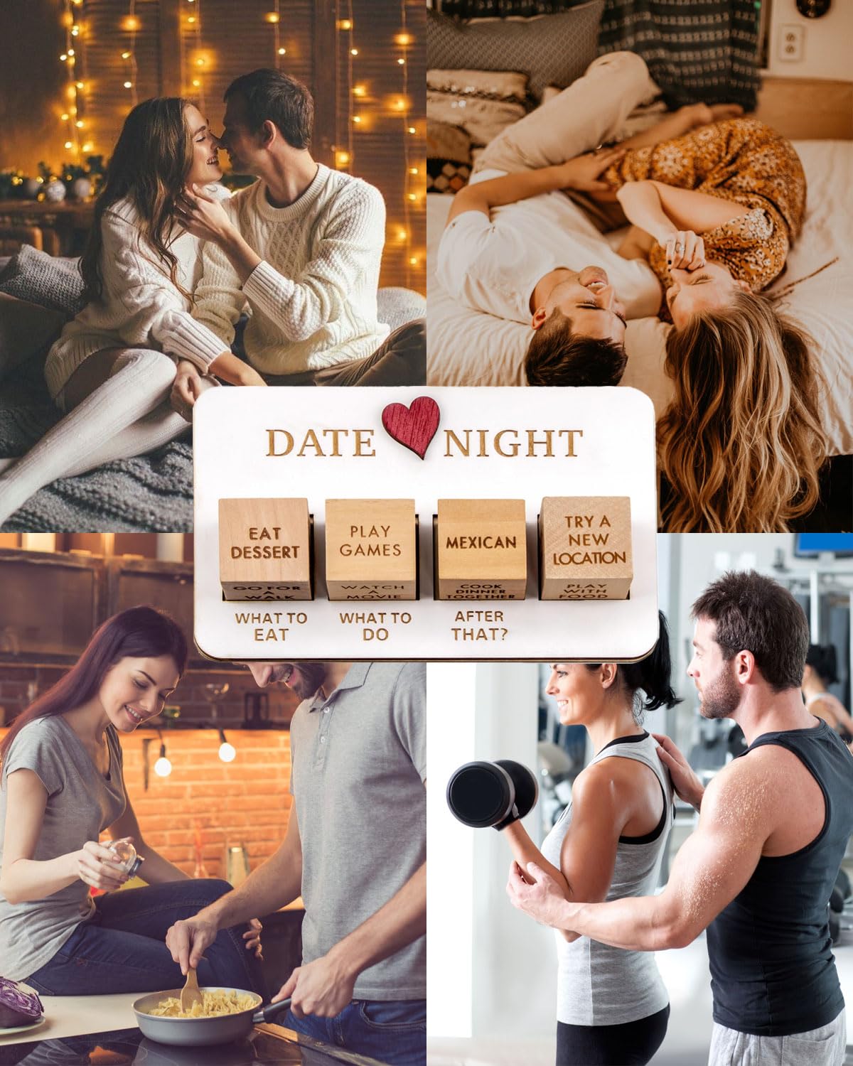 4 PCS Dadi per Appuntamenti notturni per Coppie, Dadi per Appuntamenti notturni di San Valentino, Idee Divertenti per Appuntamenti notturni, Set di Giochi per Coppie, Divertente Regalo di San