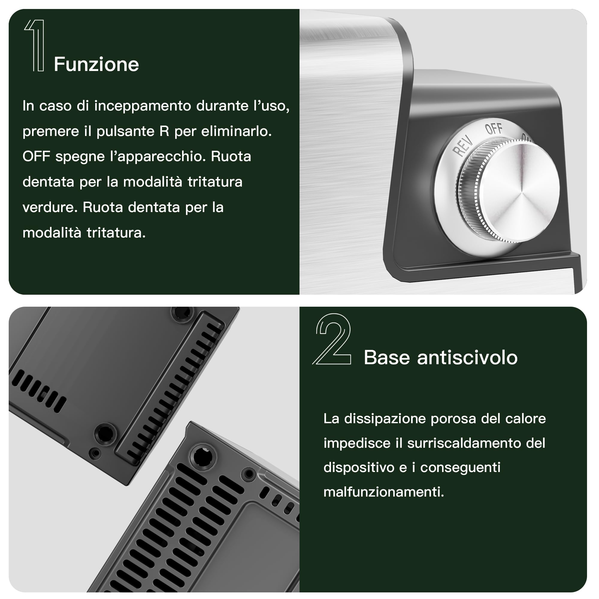Tritacarne Elettrico STANEW 2500W - Robot da Cucina con 5 Lame Professionali (Taglio Onda/Grattugia) + Accessori Salsiccia/Biscotti, Design Compatto per Carne, Verdure e Formaggio