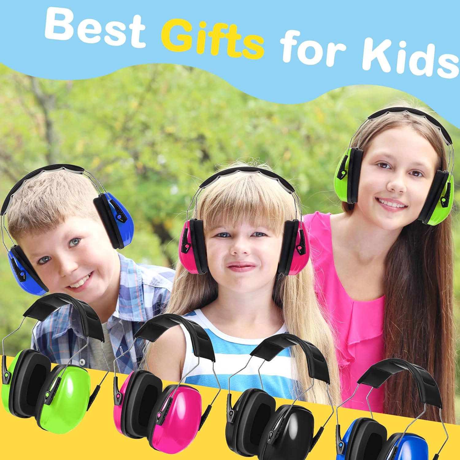 Amylove 12 Pcs Kids Ear Protection Noise Cancelling Headphones Ear Muffs Bulk 27db Adult Noise Reduction Hearing Earmuff(Universal Fit (kids & Adults),Fresh Style,Bright Color) - Image 6