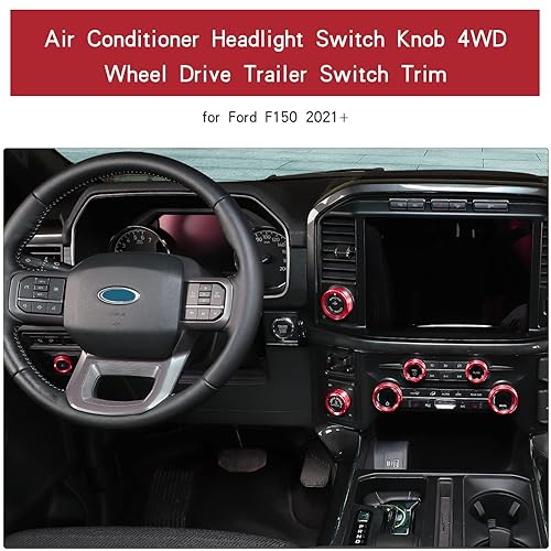 Miniatura 7 de JWWY Interruptor de aire acondicionado para faros delanteros, 4WD, tracción en las ruedas, interruptor de remolque para Ford F150 2021-2022,