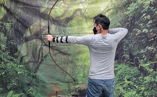 Southland Archery Supply Sas 30-35Lbs 22-29" Robinhood Long Bow For Adult/Youth W/Belt Quiver, Armguard, Finger Tab, Arrow Rest, Target Face And 2 X Arrows (Brown) #TOP3