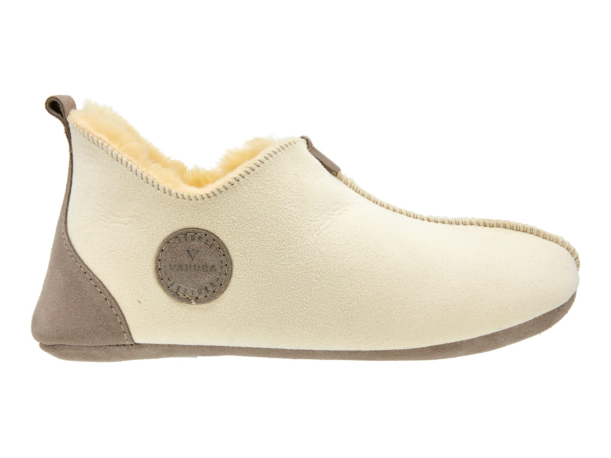 Vanuba Handgemacht Lammfell Hausschuhe Damen Winter - Oxford Relugan Warme Hausschuhe - Kuschel Hausschuhe Damen - Pantoffeln Damen - Hausschuhe Damen Geschlossen - Hüttenschuhe Damen Naturlische