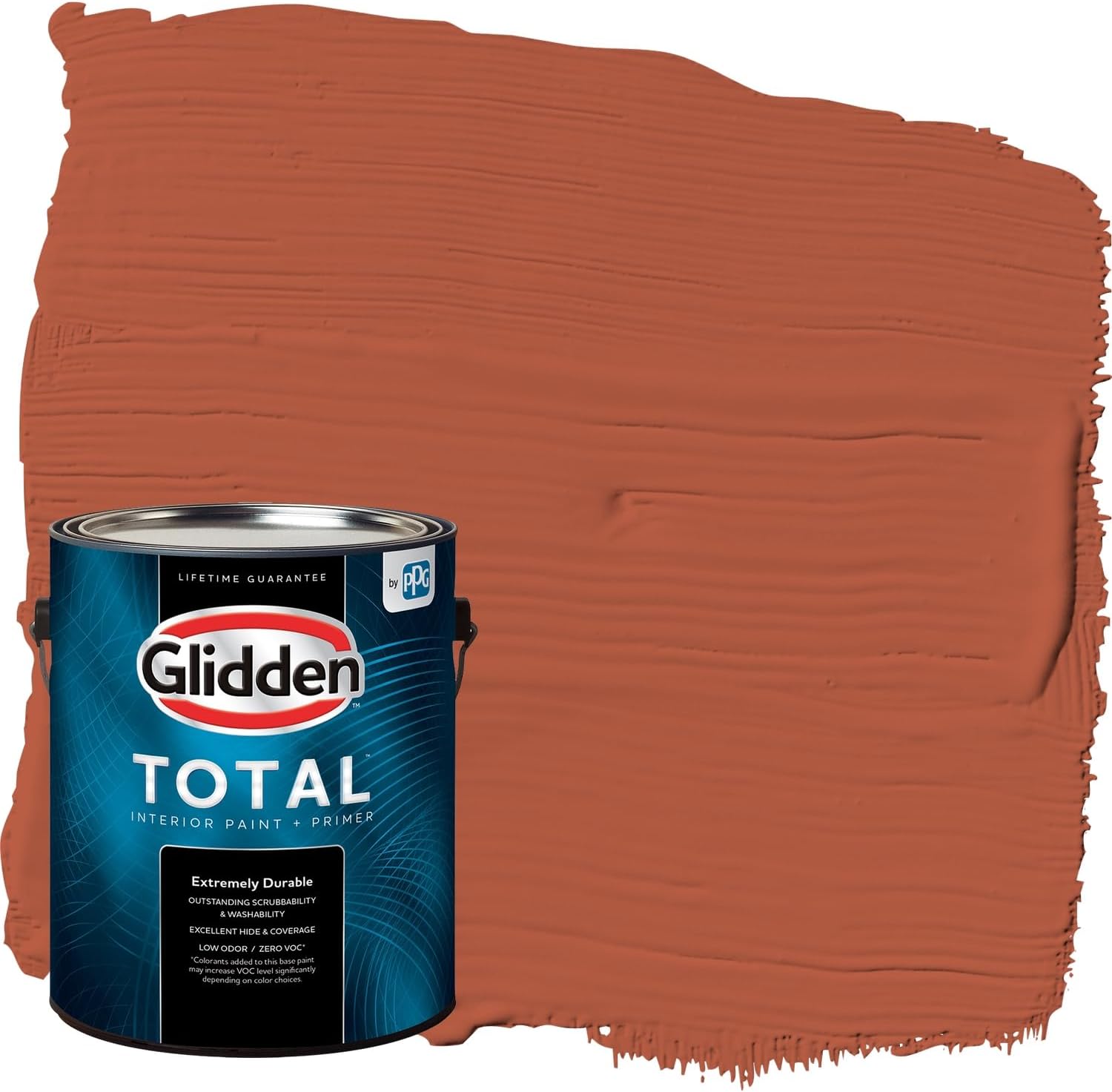 Glidden Total Interior Wall Paint & Primer All-in-One, Glowing Firelight/Orange, Eggshell, 1 Gallon
