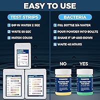 Vista 5 de Water Testing Kits for Drinking Water with 5 Tests for Bacteria: 200 Strips18 in 1 Home Water Test Kit for Well Water Tap Water to Detect Fluoride