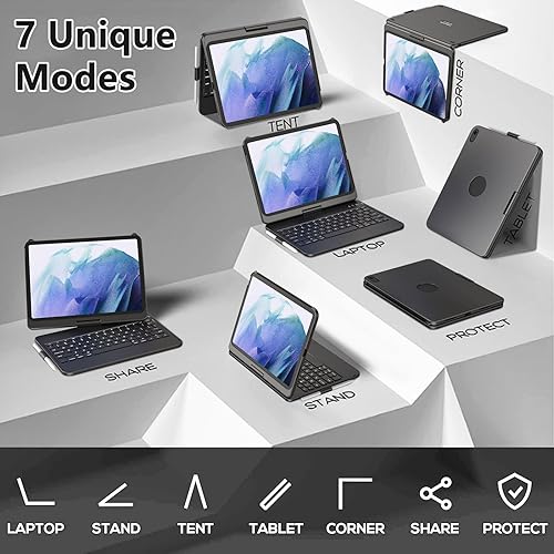Miniatura 5 de TQQ Funda de teclado táctil para iPad de 10.9 pulgadas (10.9 pulgadas, 2022), funda para iPad de 10. generación con teclado, cubierta protectora