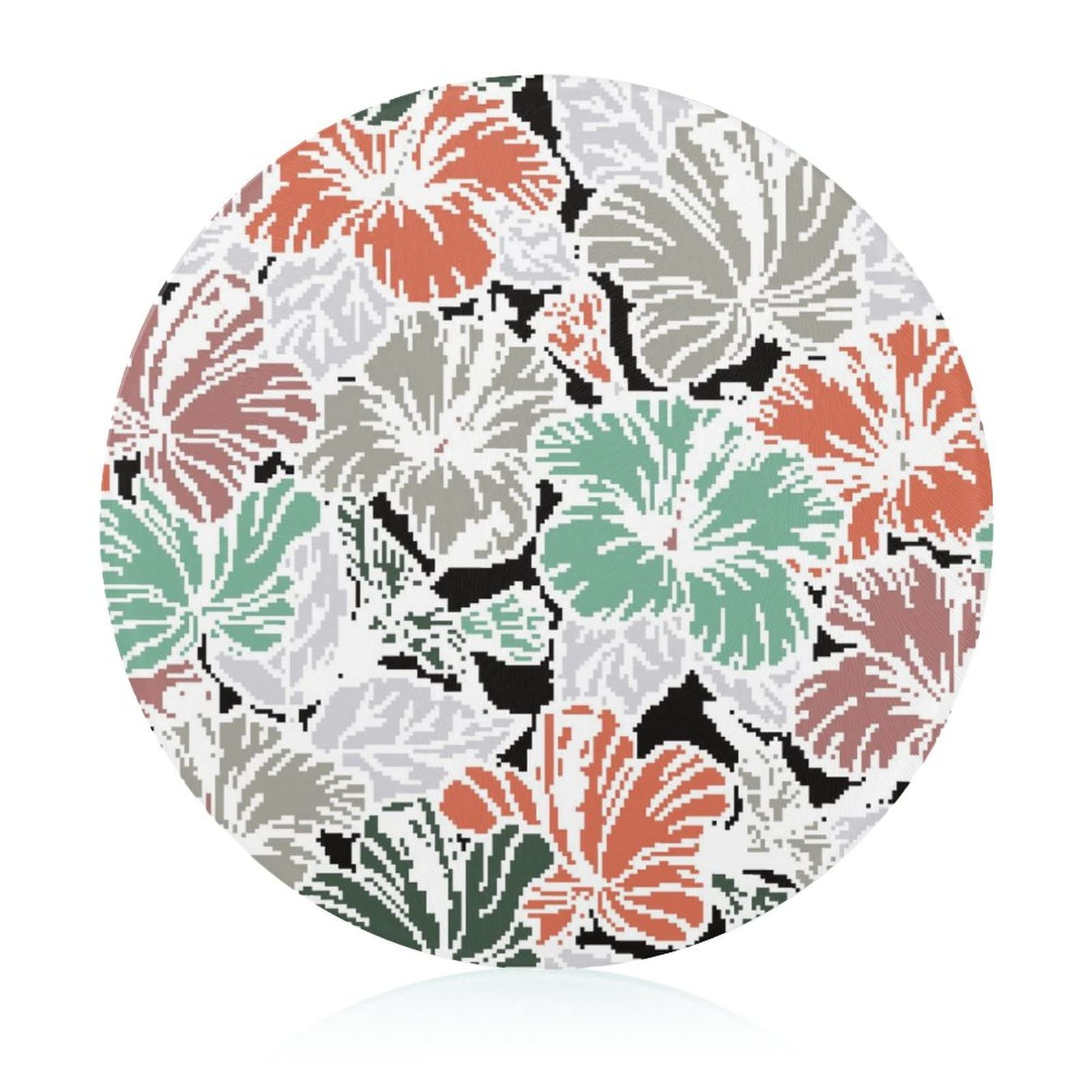 Planche à découper en verre trempé fleurs 20 cm antidérapante pour cuisine