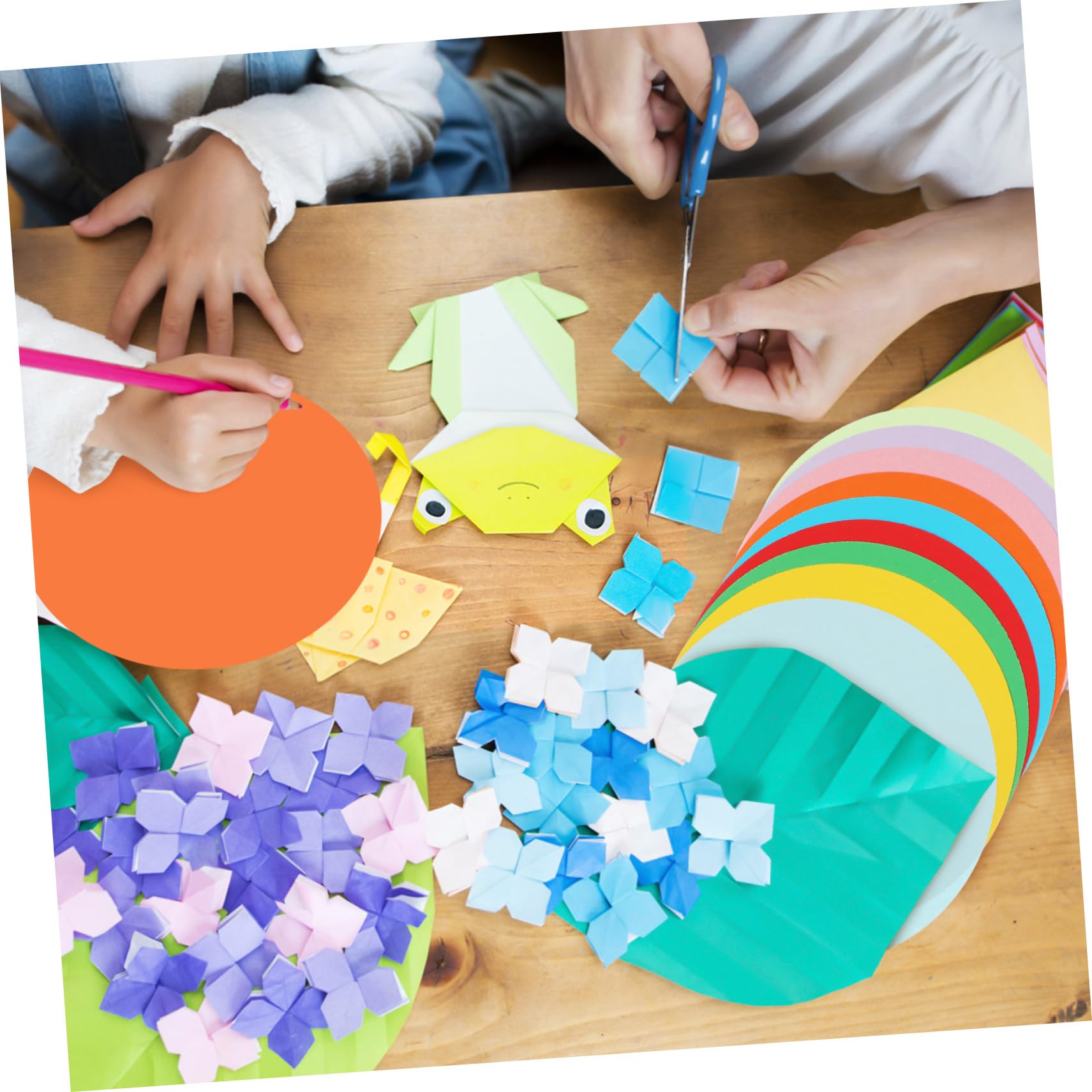 PLAFOPE Papier Origami Cartonné Rond Pastel 500 Feuilles Résistant et Facile à Plier pour Bricolage, Décoration et Emballage Présents