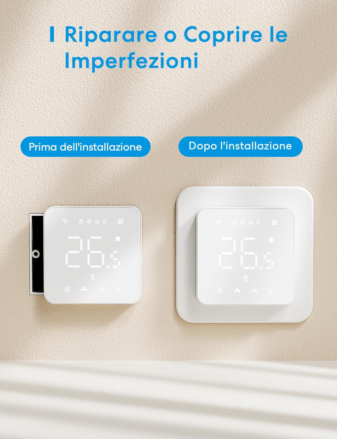 Termostato Smart WiFi ISNATCH 503, Compatibile Con Assistenti Vocali, Per Gestire La Temperatura Da Remoto