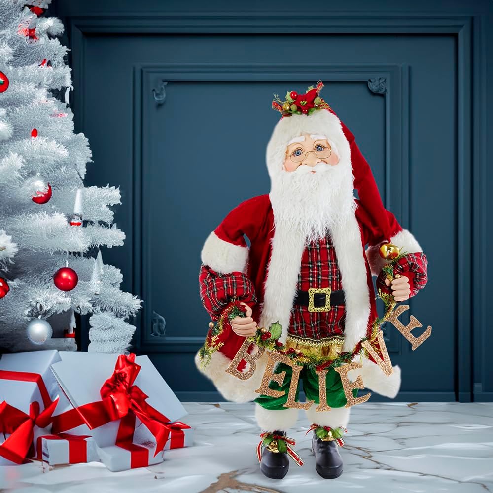 36-Inch Kringle Klaus with Believe Garland