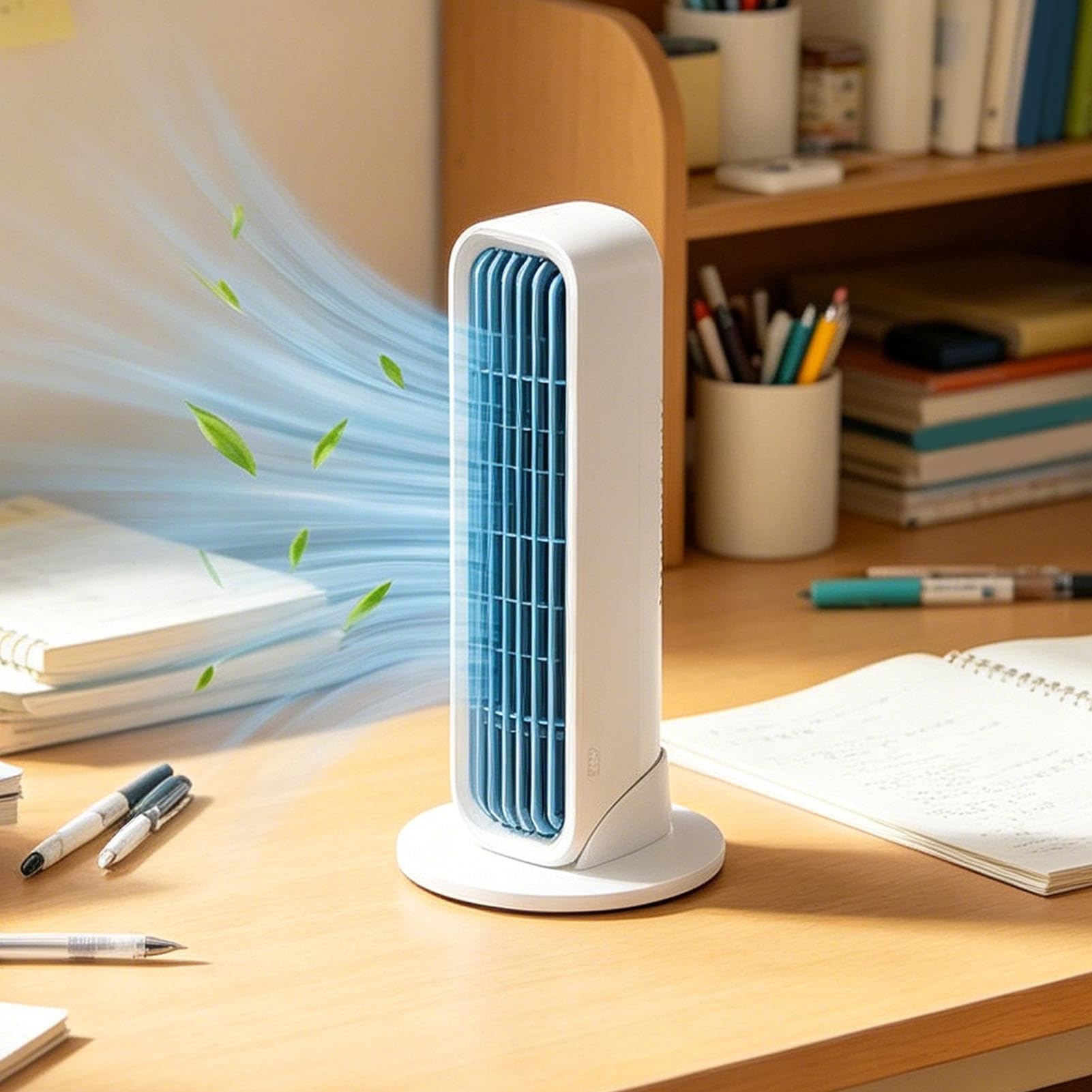 ventilatore portatile a torre – ventola di raffreddamento oscillante senza pale, silenziosa circolatore d'aria da scrivania per comfort estivo personale, casa, ufficio, camera da