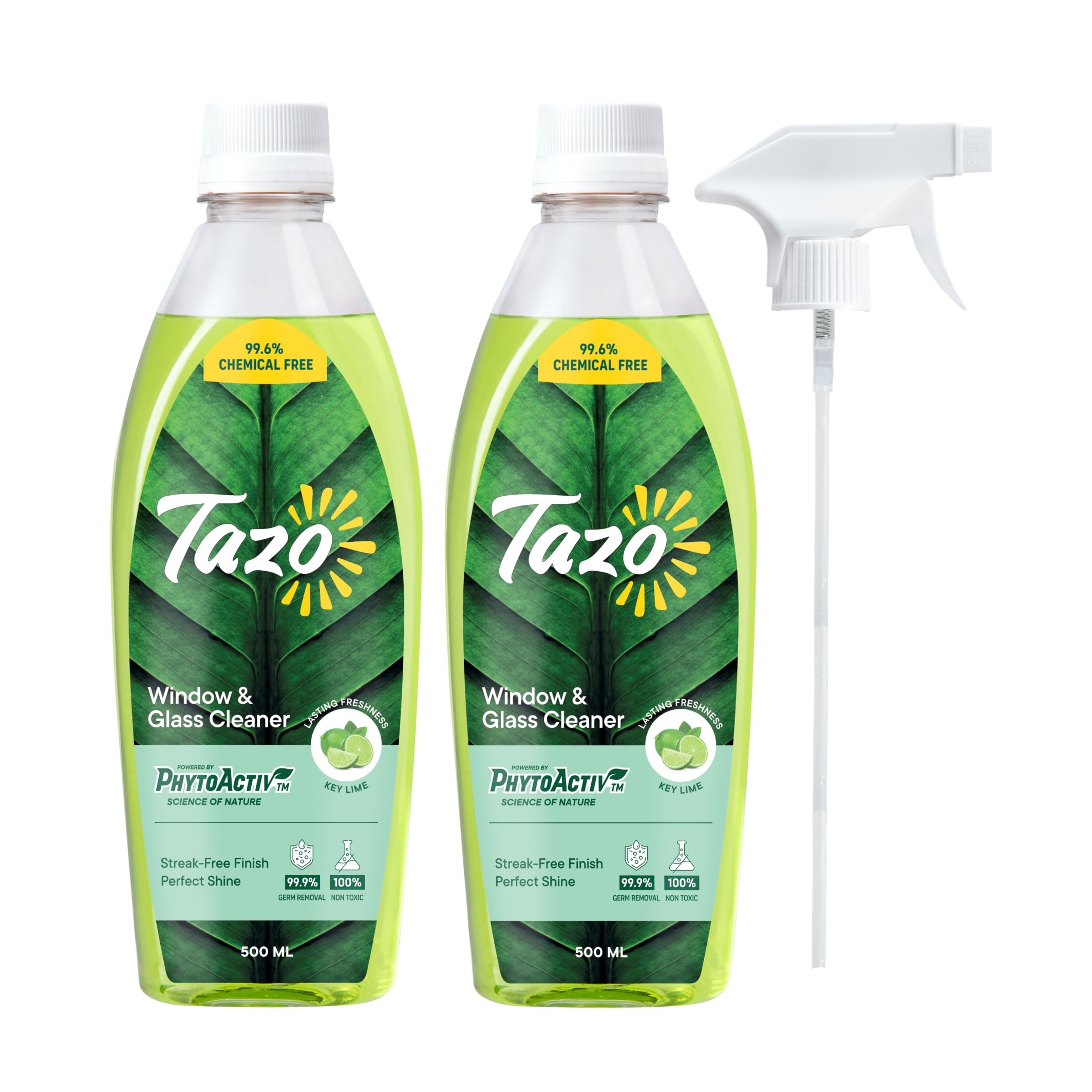 Tazo Window & Glass Cleaner Liquid Spray (500ML Pack of 1), Biodegradable & Plant-Based Cleaner With No Harmful Chemicals, Removes Dirt, Stains & Fingerprints, Removes 99.99% Germs, Baby & Pet Safe (B0CR64HGJQ) Amazon Price History, Amazon Price Tracker