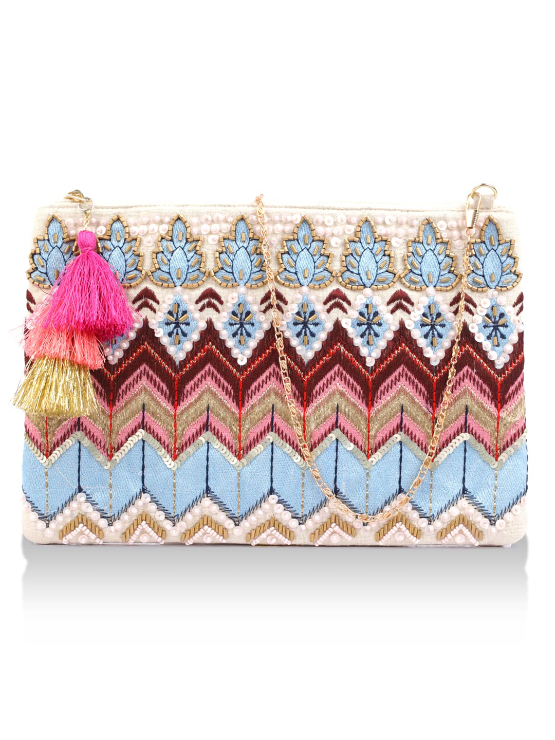 Priyaasi Handloom Fabric Boho Multicolor Embroidered Sling Bag for Women - Stylish, Trendy, Casual Crossbody Bag with Detachable Adjustable Strap, Zipper Closure (B0B6CHTTSL) Amazon Price History, Amazon Price Tracker