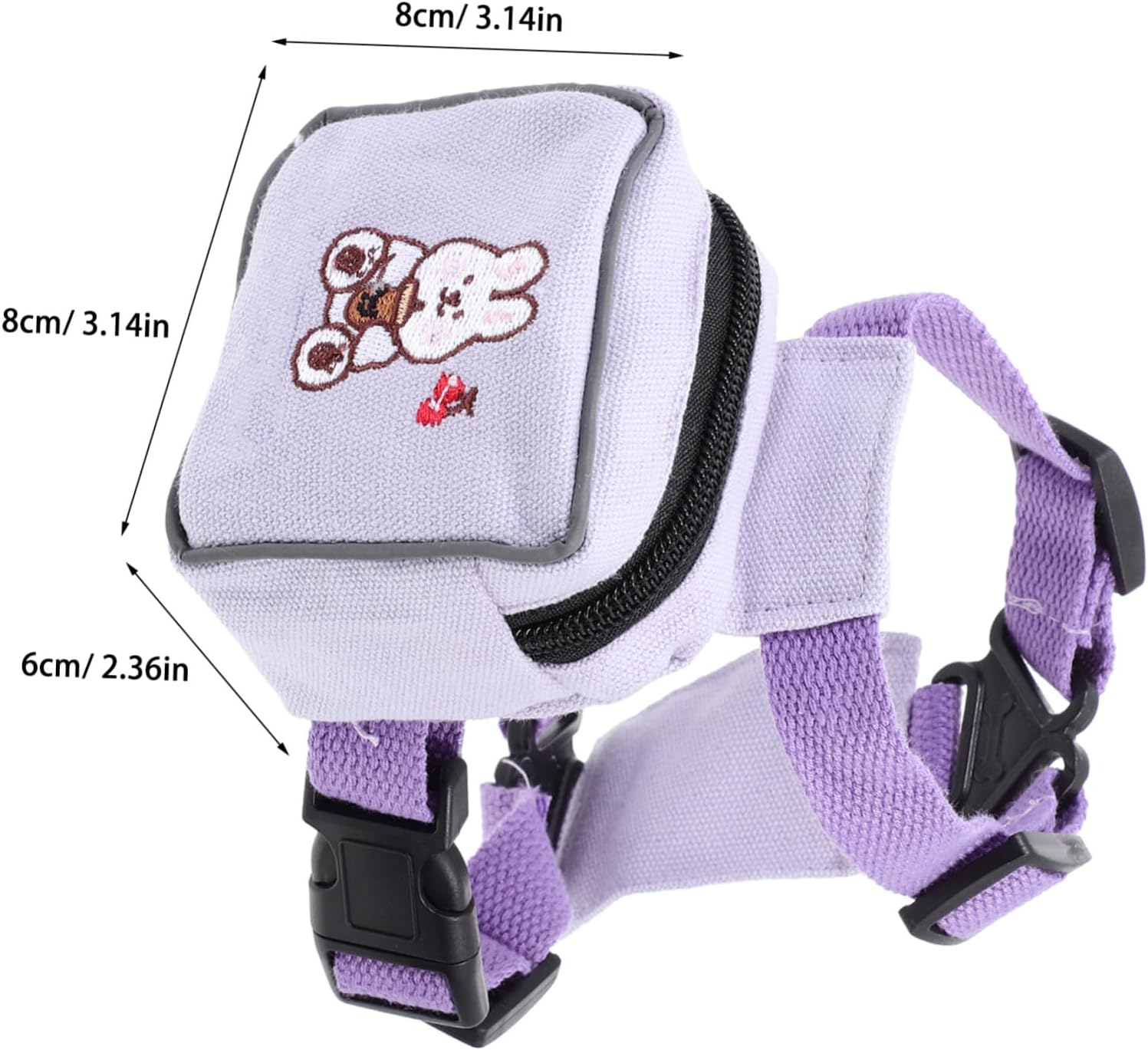 Kitten Backpack Harness Small Dog Vest Leash Polyester Cat Leash with Long Non Slip Handle for Safe Outdoor Walking and Training Adorable Purple Rabbit for Pets