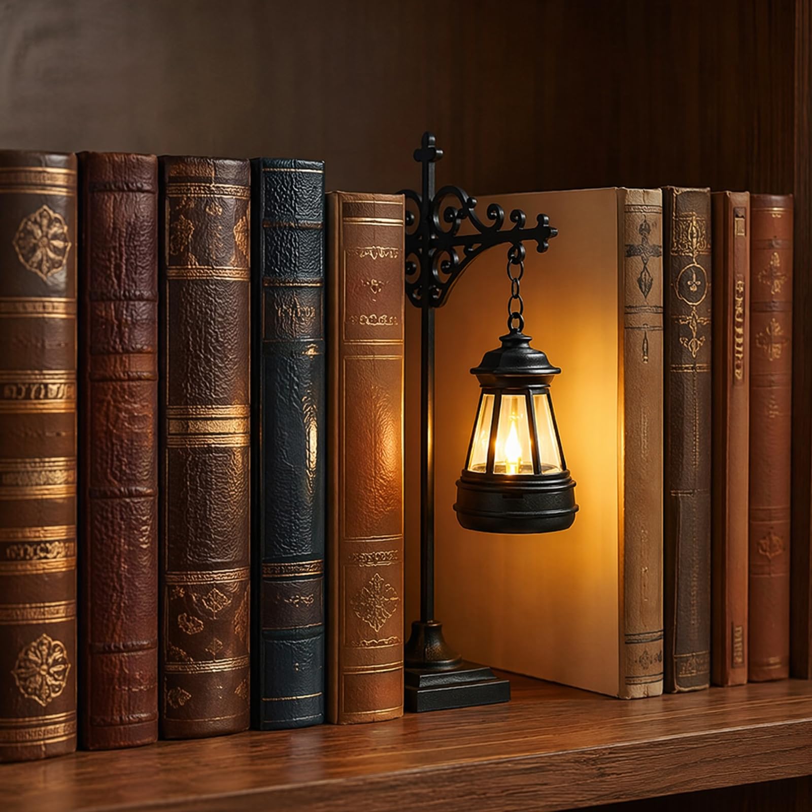 Library Lantern Mini Bookshelf Lamp Multifunctional Decorative Bookshelf