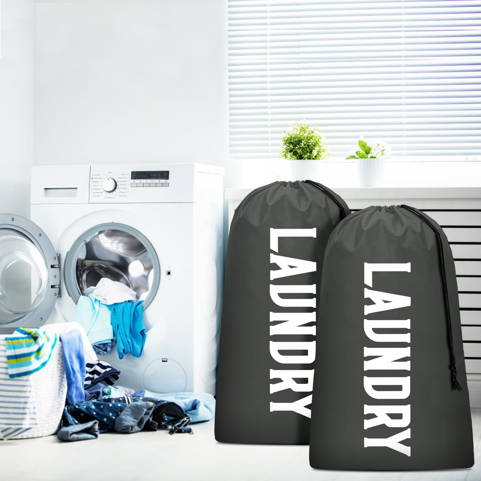 Bolsa de lavandería, bolsa de lavandería de viaje, lavable a máquina, organizador de ropa sucia, lo suficientemente grande como para contener 4 cargas de lavandería, fácil de colocar en una cesta o
