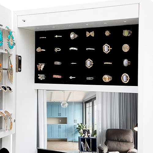 Miniatura 4 de MIYACA 6 LEDs Jewelry Mirror Armoire Organizer, Standing Lockable Jewelry Cabinet with Full-Length Body Dressing Mirror and Larger Capacity, 3