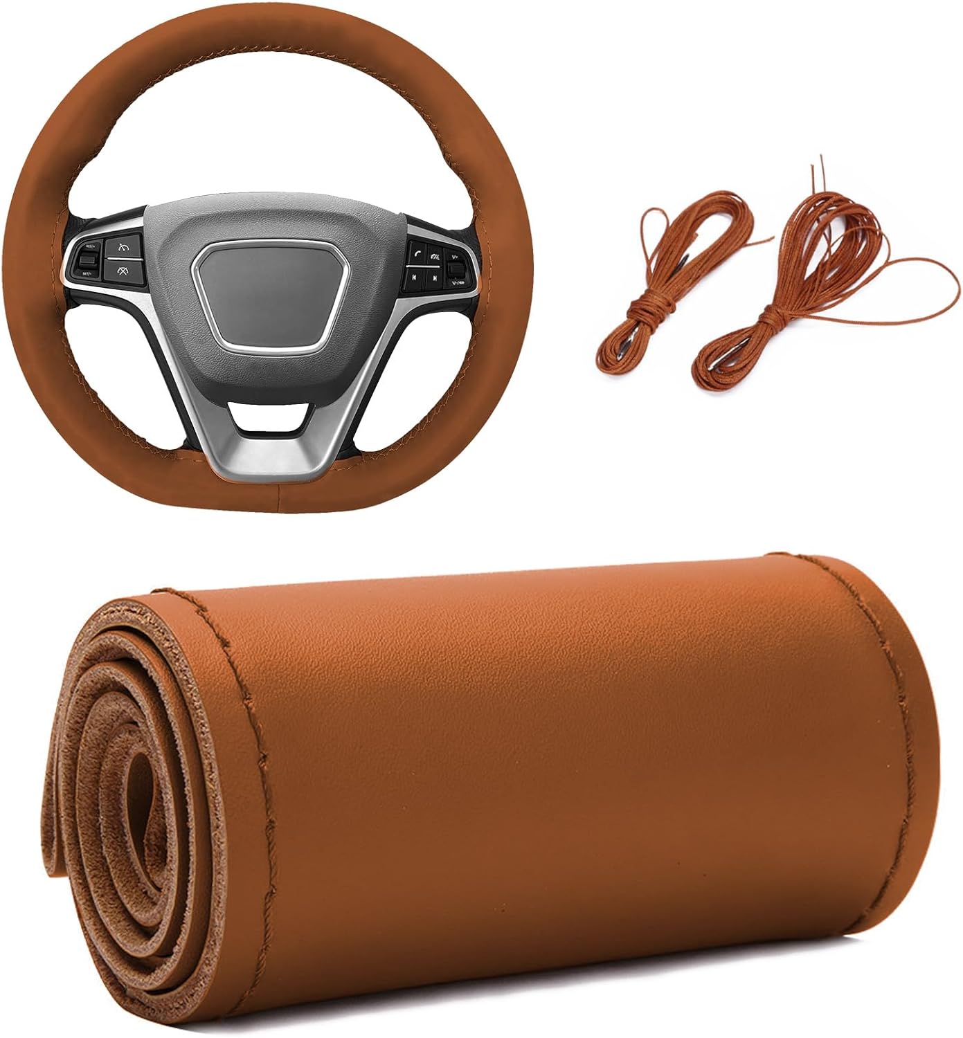 Steering Wheel Cover, Leather Steering Wheel Cover, Breathable Steering ...