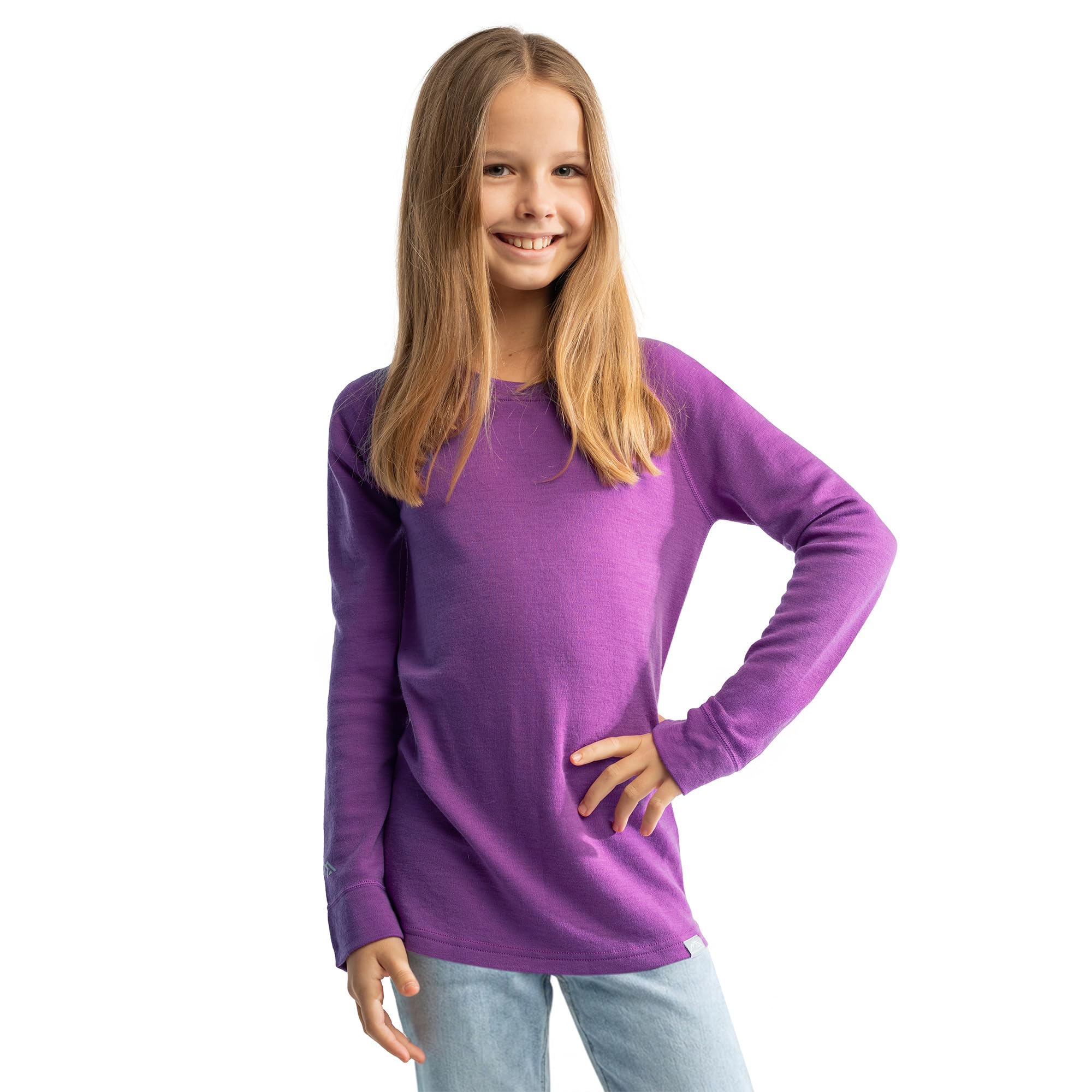 Merino.tech 100% Merino Langarmshirt Jungen und Mädchen, Merino Unterwäsche Kinder, Thermo Pullover Kinder Unisex