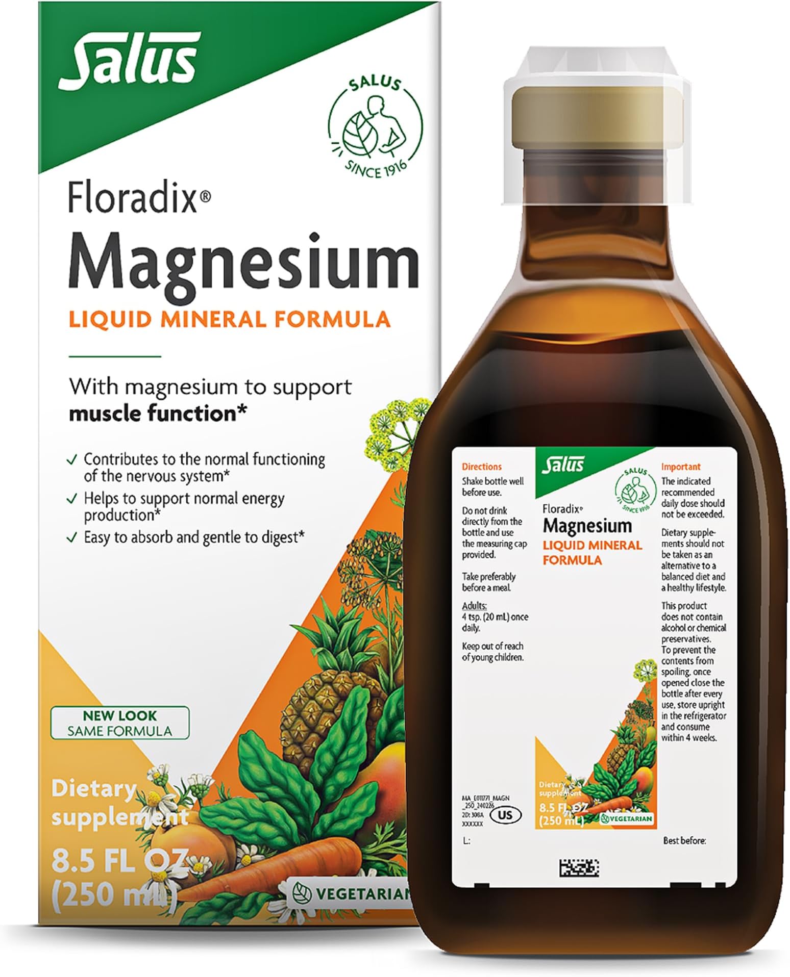 Magnesium - Liquid Herbal & Mineral Supplement Supports Healthy Nervous System & Normal Muscle Function - Gentle Liquid Formula - Vegetarian, Gluten-Free & Non-GMO - 8.5 fl oz
