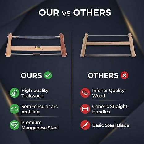 Wood Bow Saw for Woodworking Teakwood Handle Frame Saw with Replaceable Blade (400mm), Carpentry Hand Saw for Cutting Wood, DIY & Craft Projects