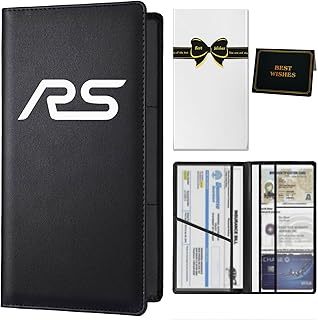 Premium Car Registration and Insurance Card Holder with Magnetic Shut Compatible with Chevy Camaro RS Vehicle License Document Glove Box Car Organizer Gifts Interior Accessories