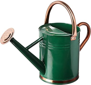 Galvanized Steel Watering Can, 1 Gal, Hunter Green & Copper