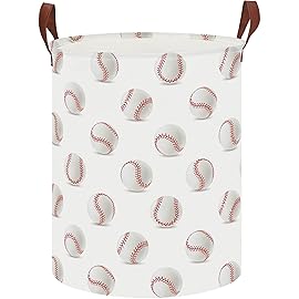 CLOCOR Kids Laundry Basket,Waterproof Baby Boys Nursery Hamper,Collapsible Fabric Storage Container,Toys Bin,Room Decor,Gift BasketBaseball