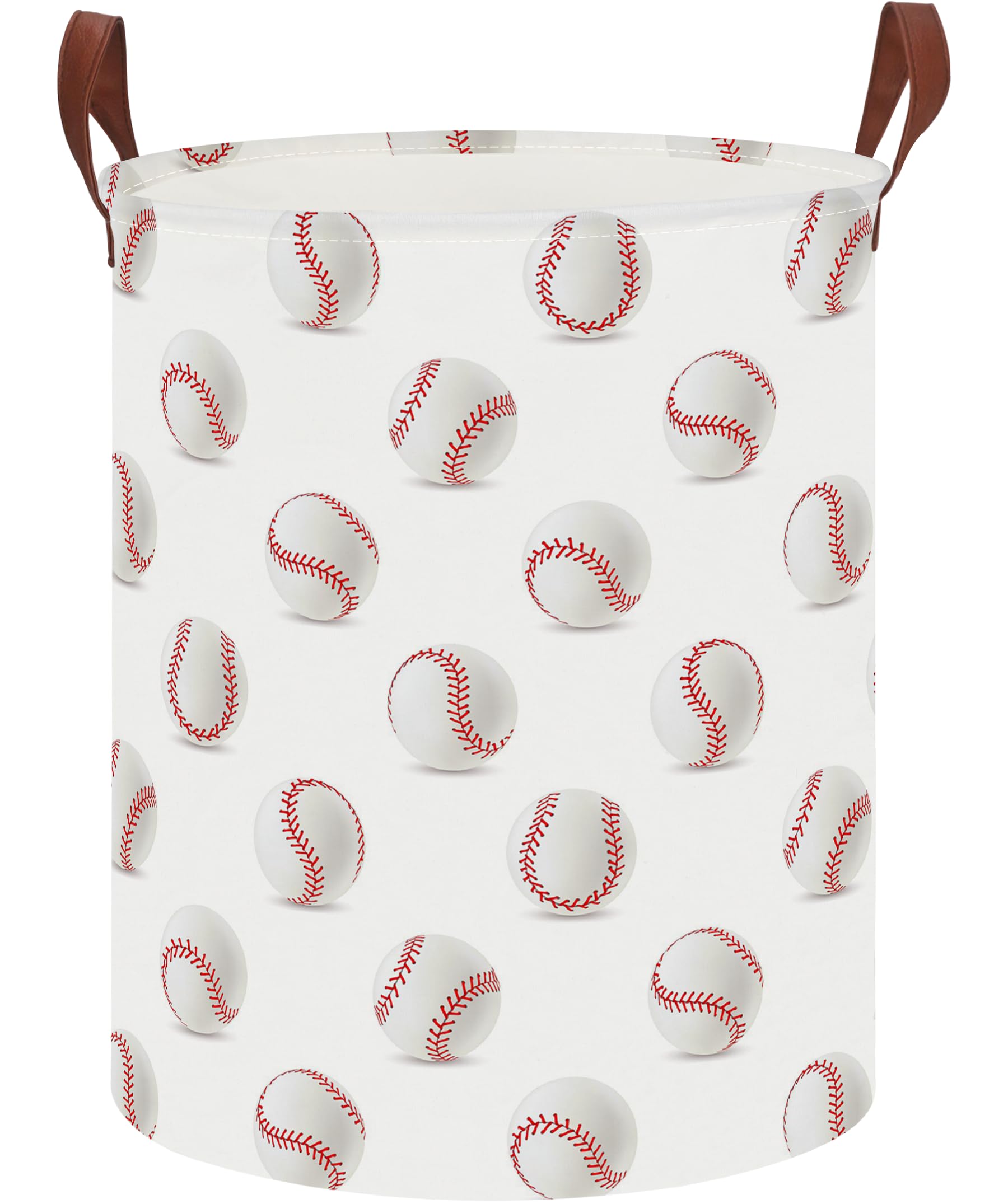 CLOCOR Laundry Basket,Waterproof Fabric Storage Container,Room Decor,Gift Basket(Baseball)