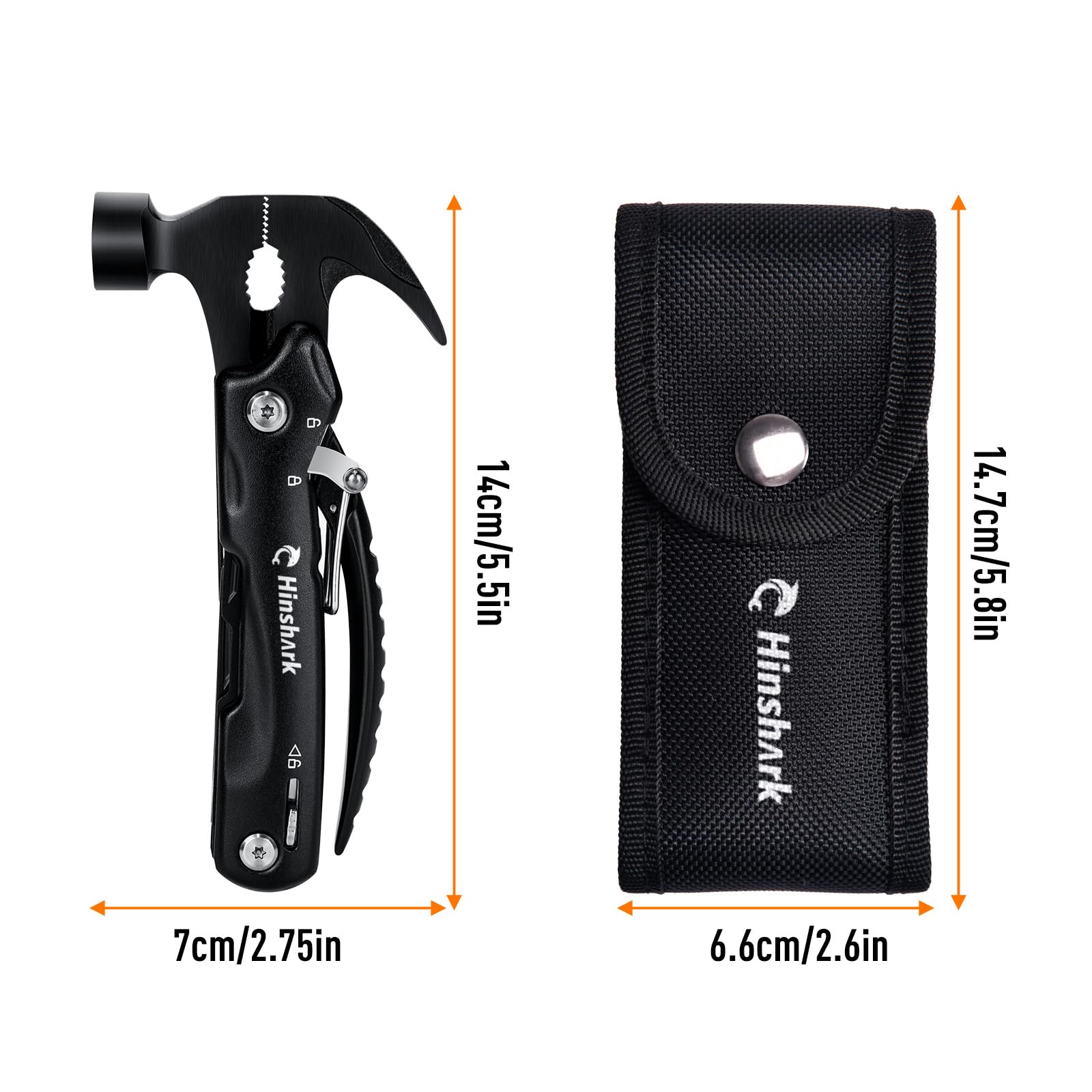 Hinshark Idee Regalo Uomo, 12 in 1 Multiuso Gadget Utili, Regalo Uomo Compleanno Regali Natale Originali, Regali per Lui/Papà, Attrezzo Campeggio Accessori Utili, Regali Secret Santa