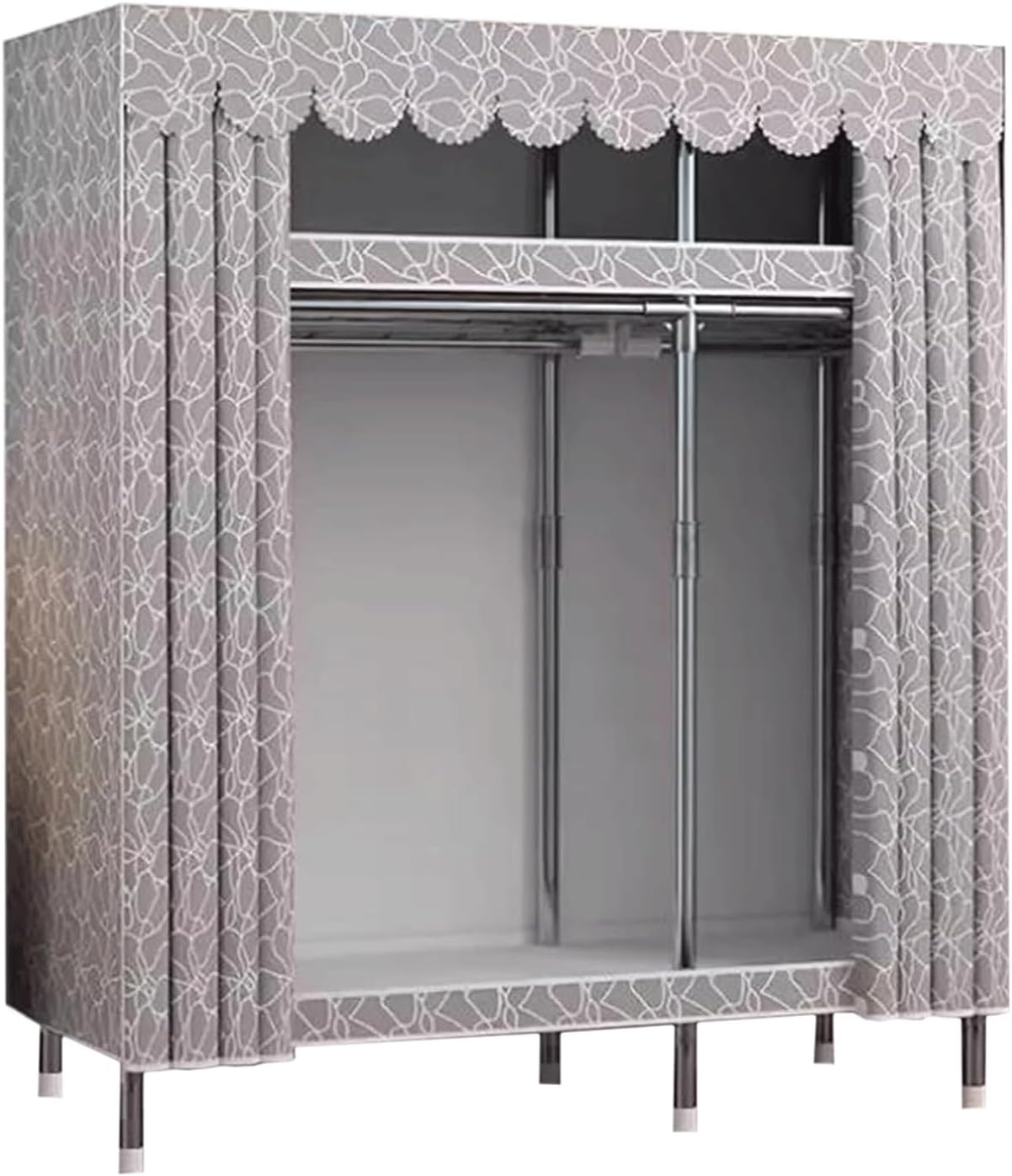 Portable Wardrobe Closet Thickened Steel Pipe Clothes Closet for Bedroom Hanging Large Closet Lightweight Portable Closet