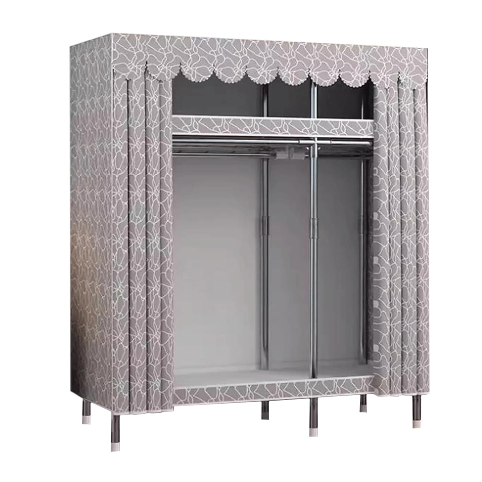 Spazioso Armadio Armadio Guardaroba Portatile Armadio per Vestiti in Tubo d'Acciaio Ispessito per Camera da Letto Appeso Grande Armadio Armadio Portatile Leggero Risparmiare Spazio