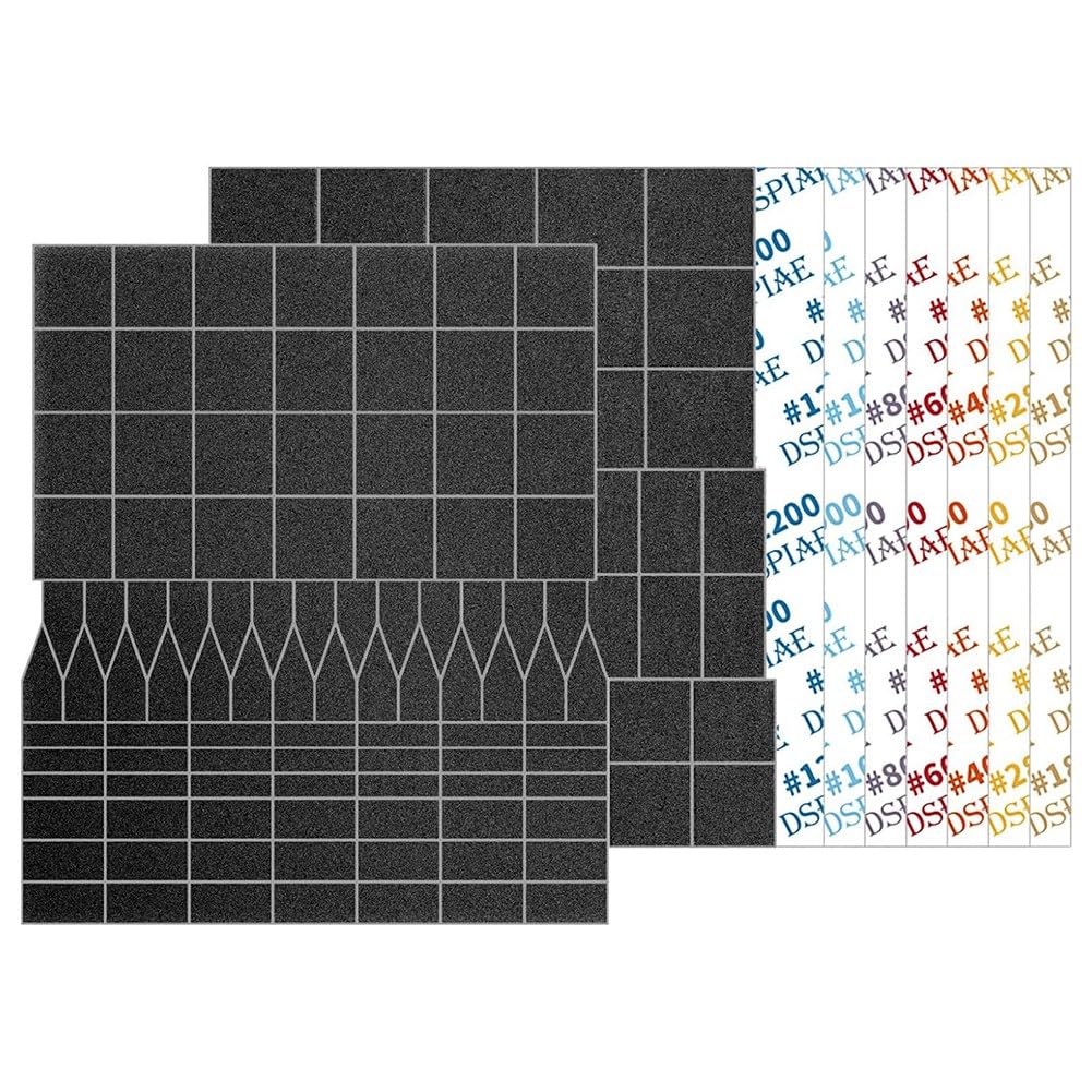 Ifutniew As Shown 14-Piece Sandpaper Pre-Cut Mesh (1008 Pieces) For Es-A Reciprocating Sander Flat And Round Sanding Heads Easy To Use