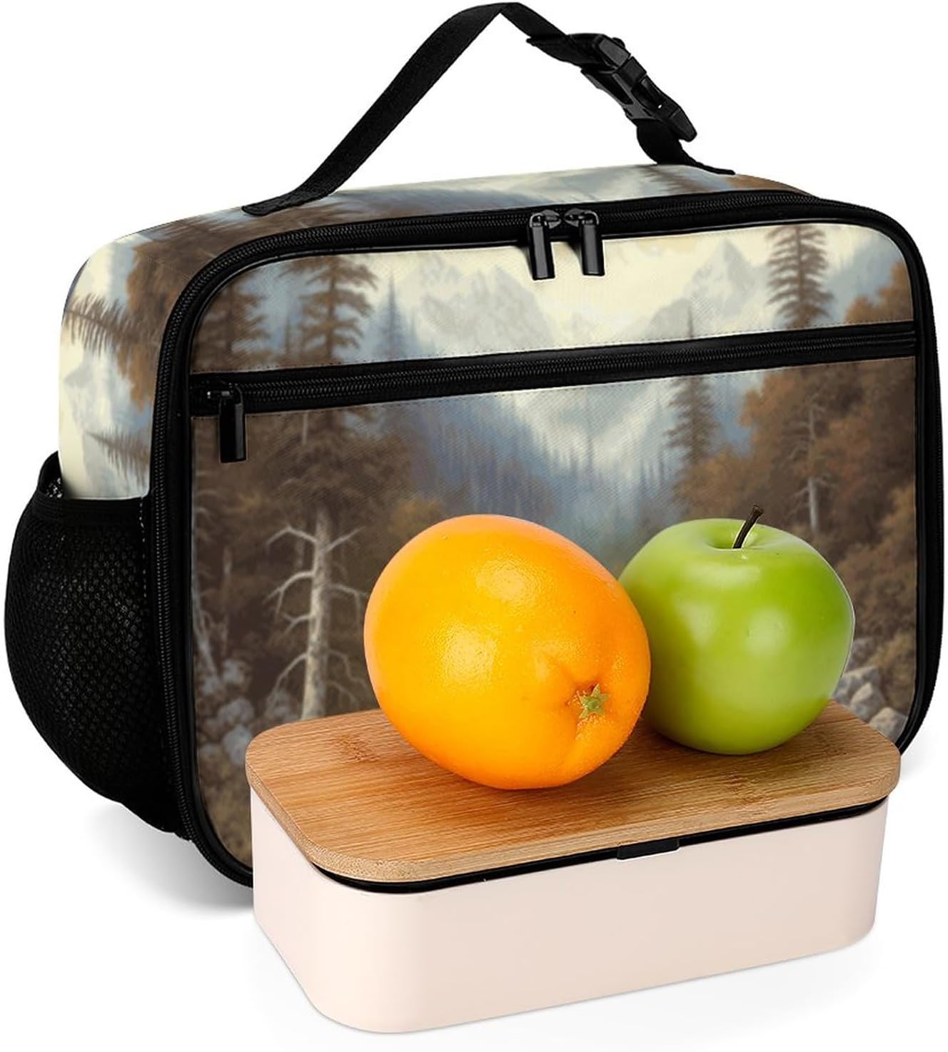 Grizzly Bear Reusable Lunch Box Insulated Lunch Bag Cooler Bag Lunchbox Meal Food Container Tote Bag for Women Kids Girls Boy School Camping Hiking Picnic Beach Travel