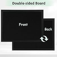 Vista 4 de DOLLAR BOSS - Tablero de corcho negro con lino de doble cara de 16 x 12 pulgadas, para paredes, marco de madera, para colgar, tablero de corcho