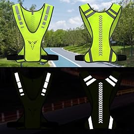 TCCFCCT Reflective Running Vest for Men Women Kids, High Visibility Reflective Safety Running Gear for Running, Jogging, Biking, Cycling and Dog Walking at Night, Adjustable Waist, Yellow 2022