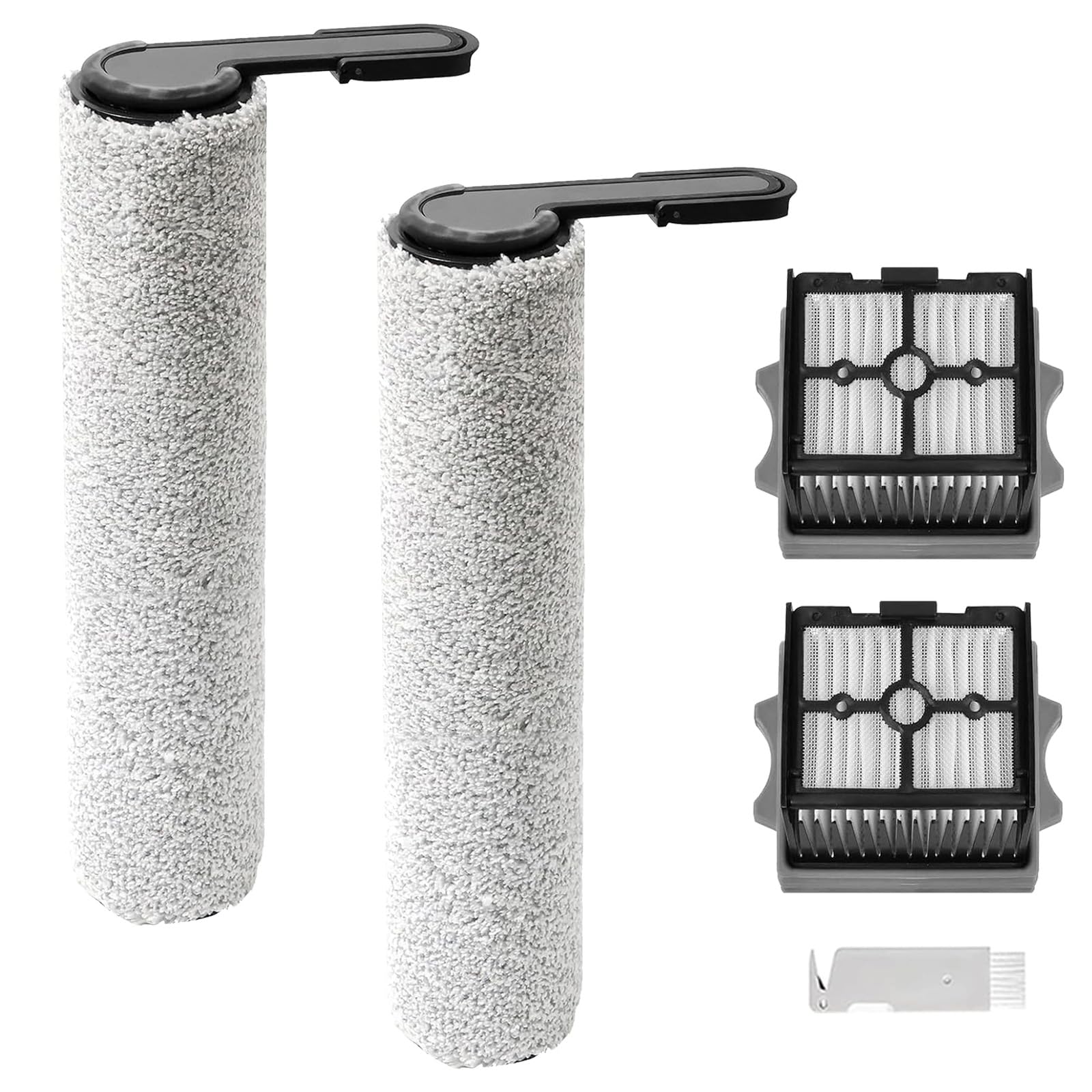 Parti di Ricambi per Tineco Floor One Stretch S6/ Switch S6/ S7 Stretch Ultra/ S6 stretch lite/ S9 Artist, Kit di 2 Spazzole a Rullo, 2 Filtro, 1 Spazzola di Pulizia