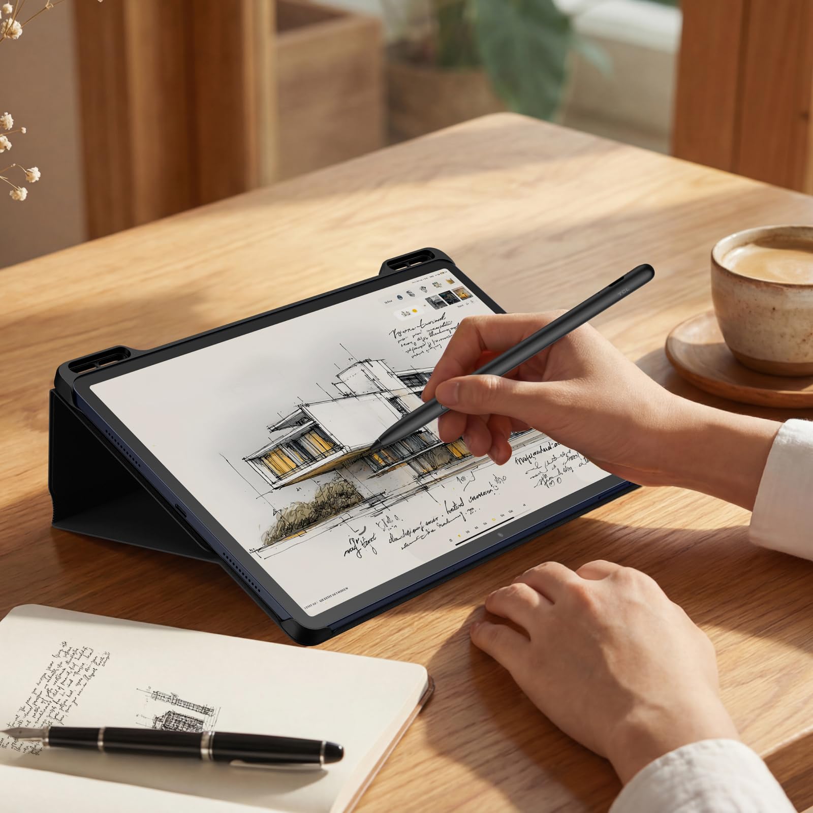TCL TAB A1 Plus + Flipcase + Pen, 6GB+128GB, Display Immersivo 2.4K da 12,2" a 120 Hz, Processore Avanzato a 4 nm, Corpo in Metallo Sottile, Google Gemini, AI Toolbox, UI Intuitiva