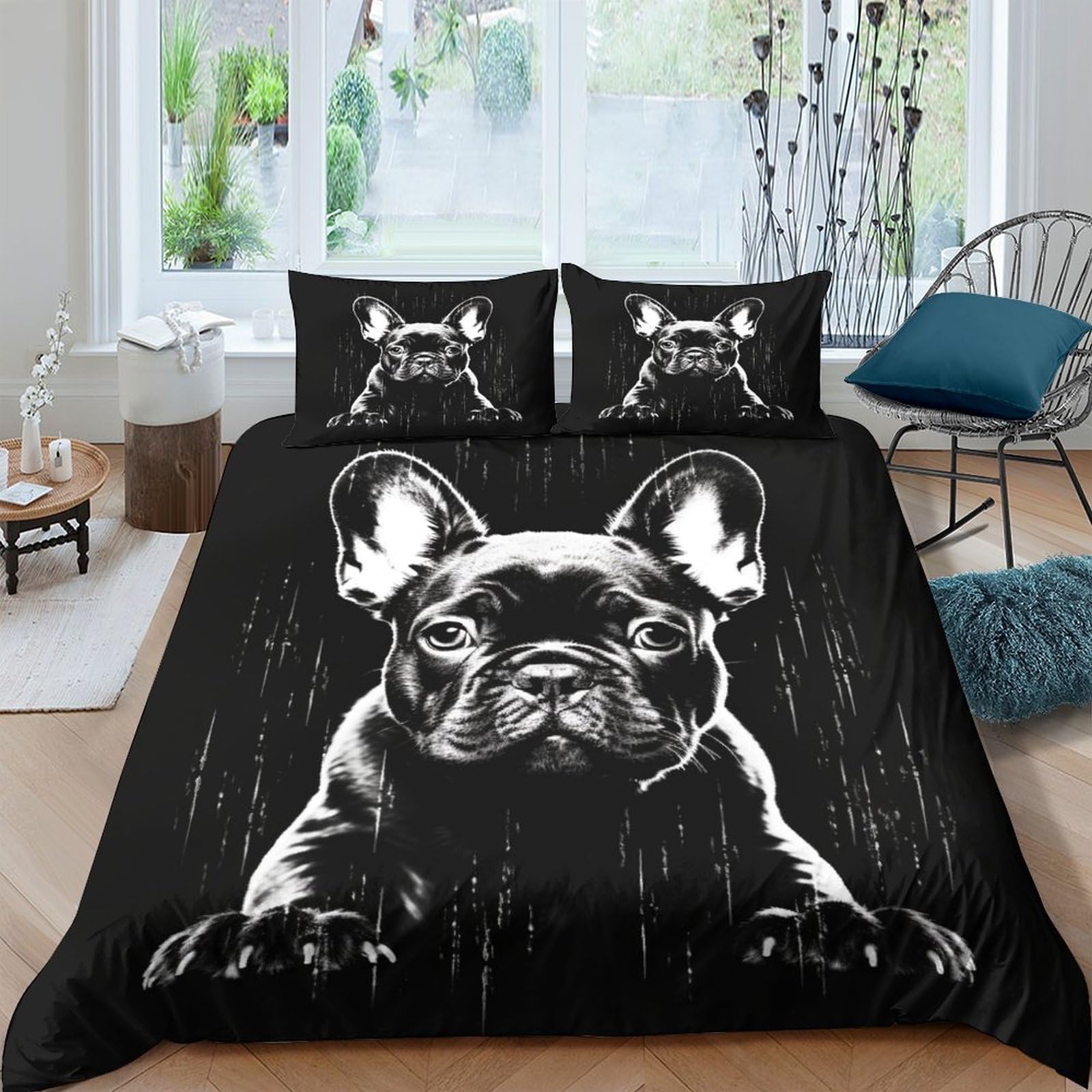 Housse de couette fermeture éclair anti-acarien pour lit double 200x200