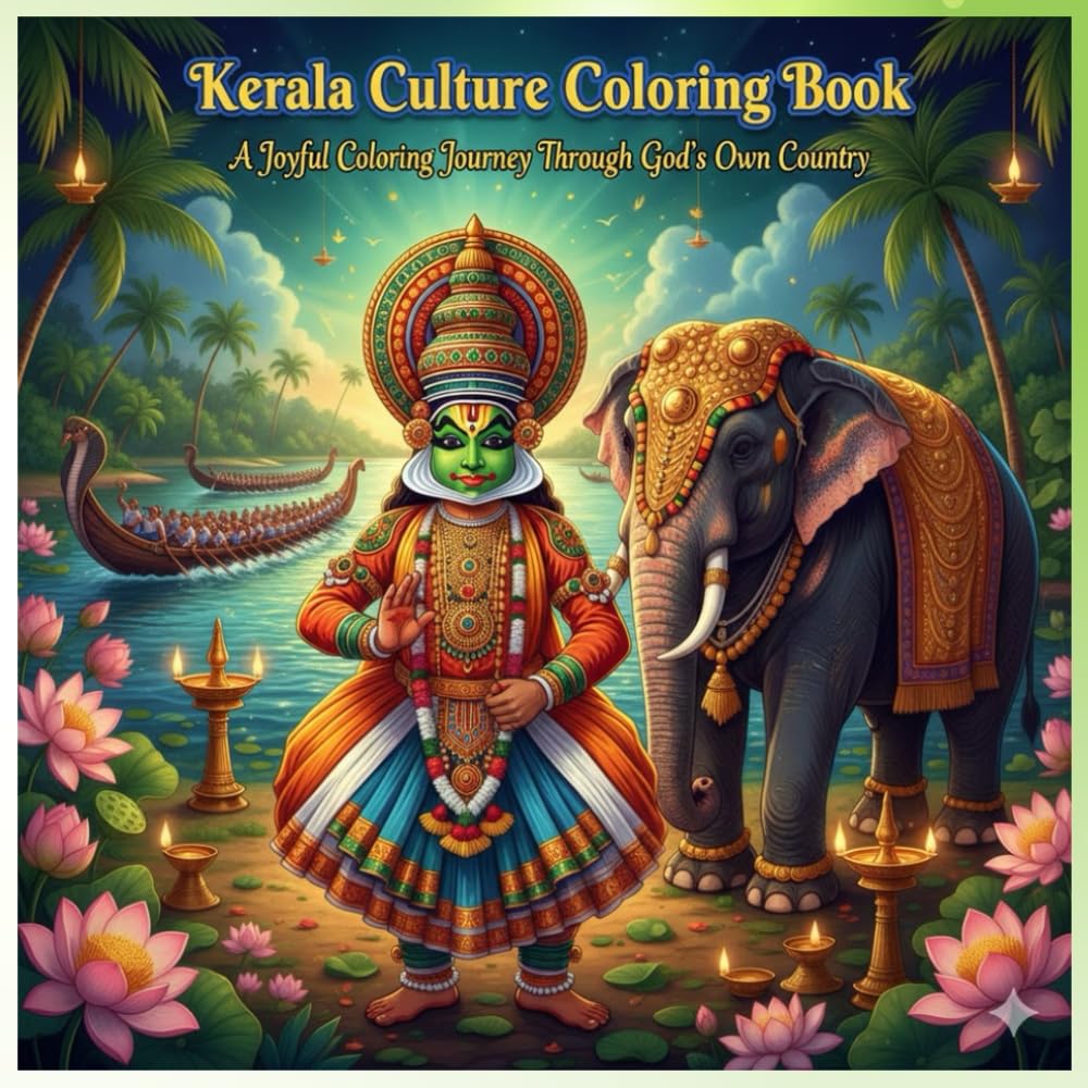 Kerala Culture Coloring Book: “A Joyful Coloring Journey Through God’s Own Country”