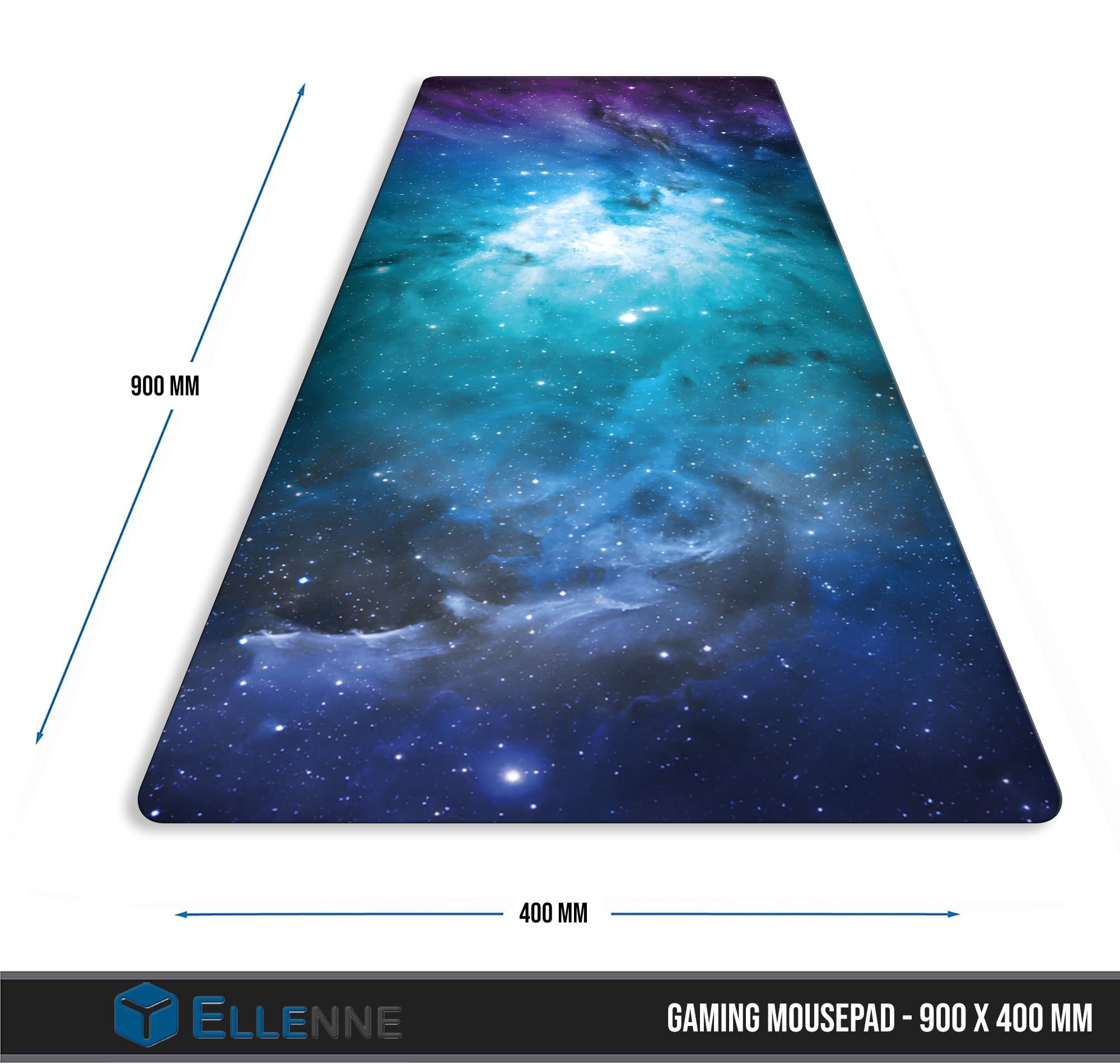 ELLENNE Mousepad XXL 900x400mm Sottomano Scrivania-Abisso Stellato|9 | Tappetino Mouse XXL 900x400mm, Sottomano Scrivania Stampato Fantasie Impermeabile, Mousepad Grande,Bordi Cuciti Casa Ufficio