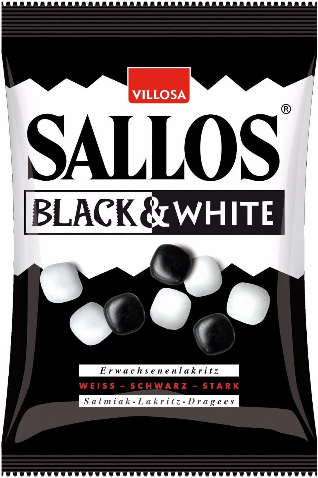 Sallos Black And White Licorice 135g licorice bits by Villosa