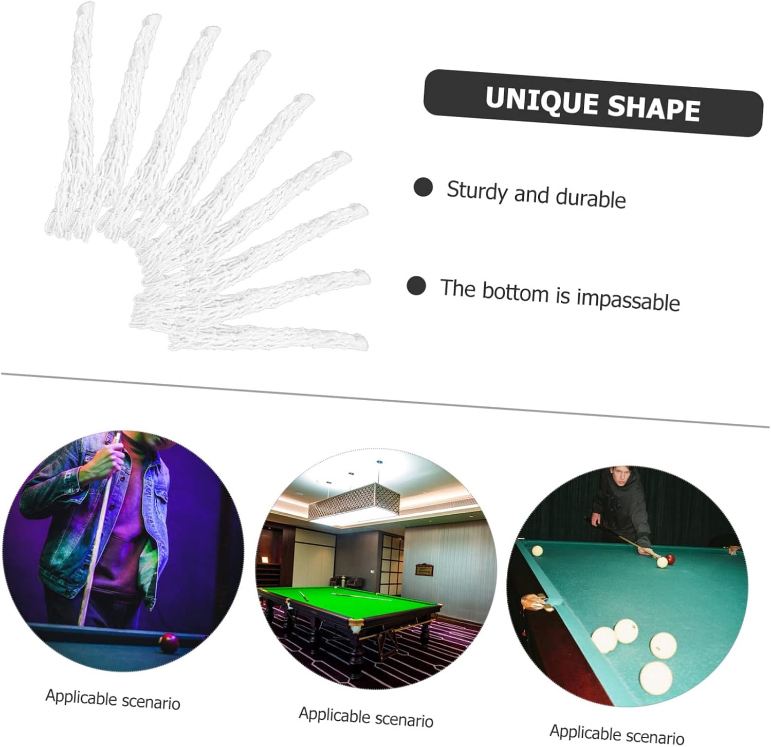 12Pcs Thread Billiard Drop Ball Net Pockets for Pool Table Durable Billiards Storage Basket with Unique Design Suitable for All Billiard Balls and Easy Installation