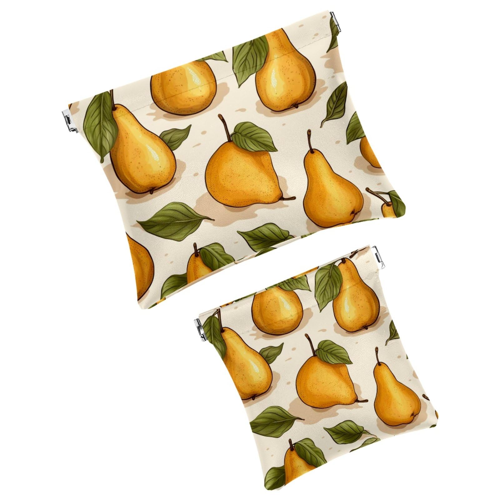 2 PCS Cosmetic Shrapnel Bag Squeeze Top Makeup Toiletry Bags Vegan Leather Travel Pouch Small Essentials Cute Toddler Brush Personal Square Everyday Necessities Beach Pears