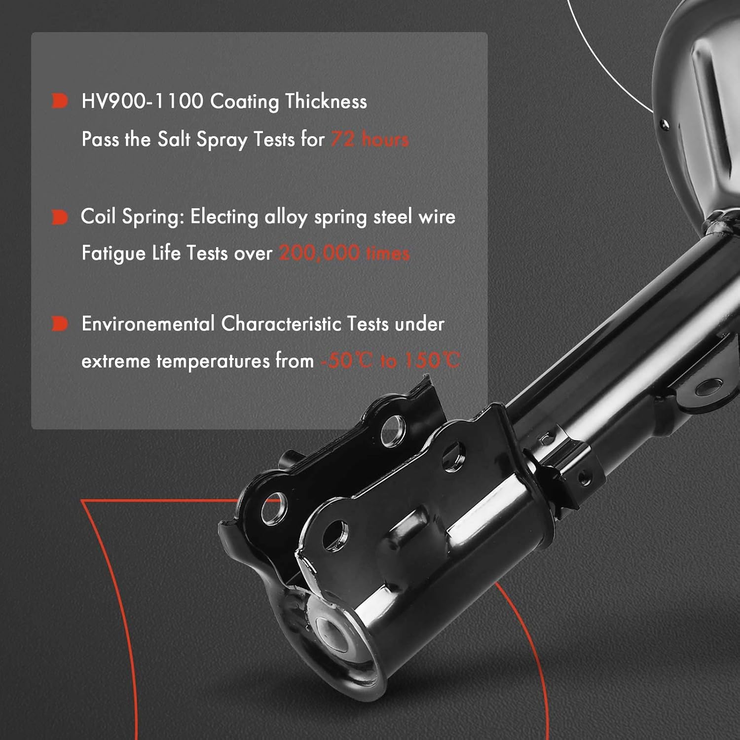 A-Premium Rear Struts Compatible with Hyundai Elantra 2000-2006 - 2x Replacement Suspension Bare Strut Shock without Coil Spring