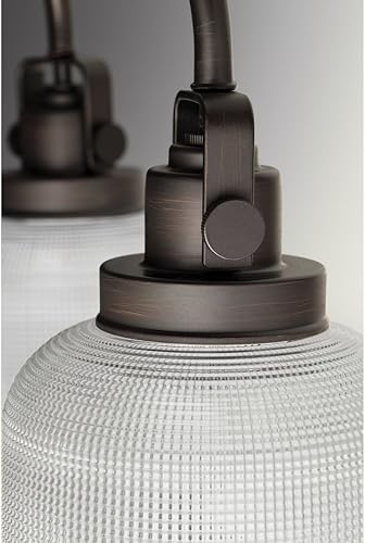 Miniatura 9 de Archie Collection - Lámpara de tocador para baño con 4 luces y cristal transparente de doble prisma, acabado en bronce veneciano